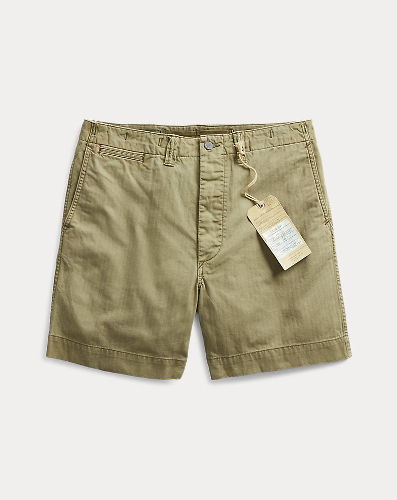 Herringbone Twill Field Short Olive