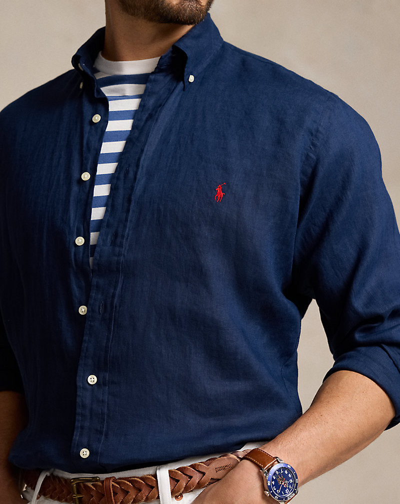 Lightweight Linen Shirt Newport Navy