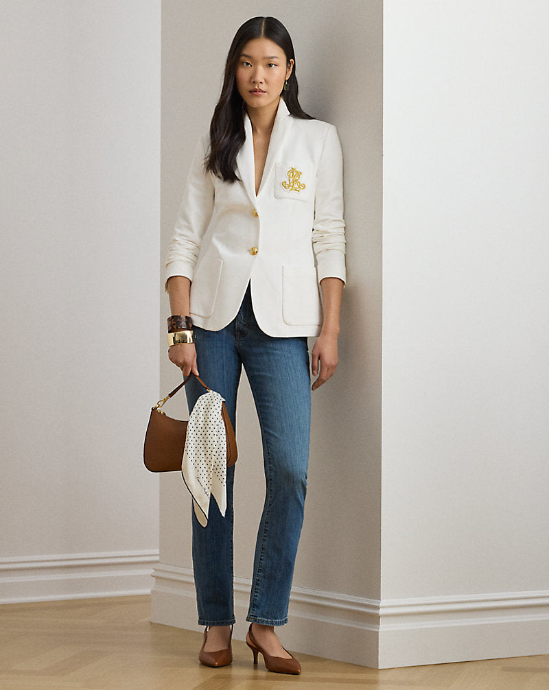 Bullion Jacquard Blazer White