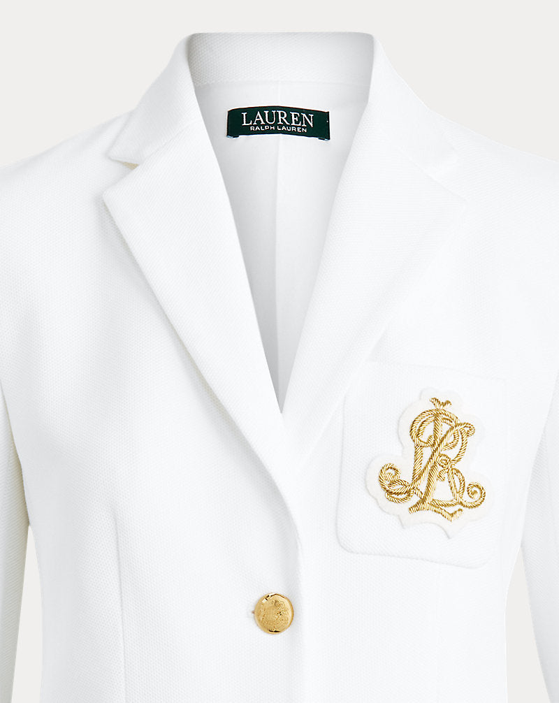 Bullion Jacquard Blazer White