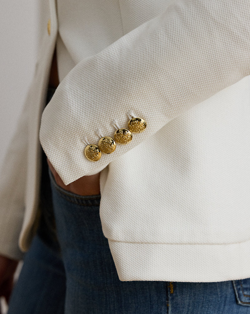 Bullion Jacquard Blazer White