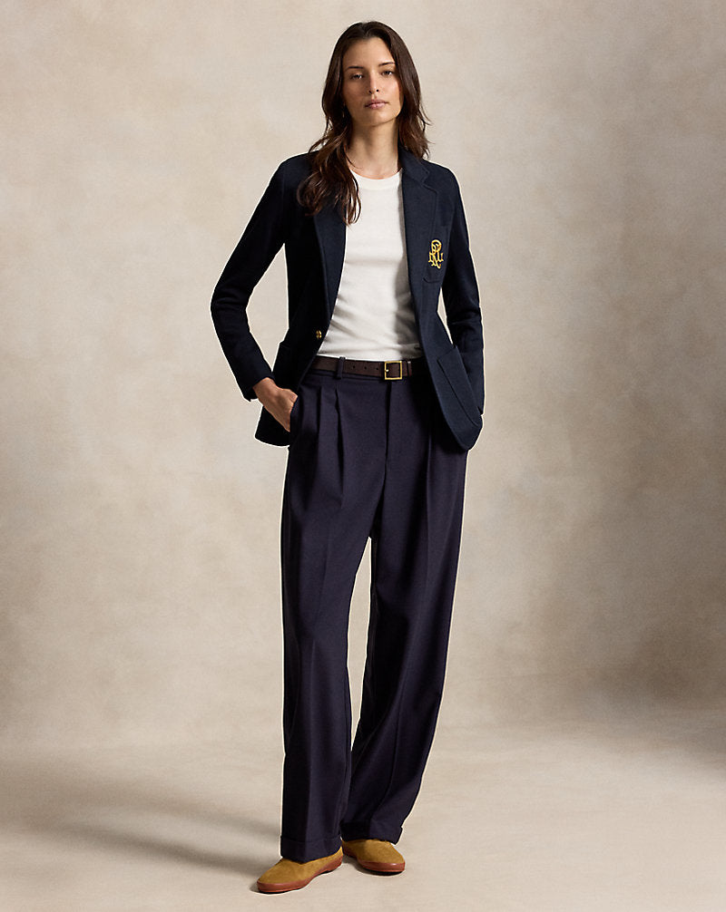 Double-Knit Jacquard Blazer Park Avenue Navy