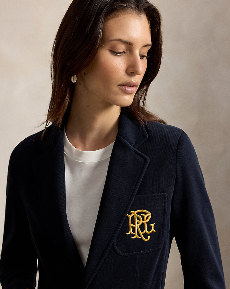 Double-Knit Jacquard Blazer Park Avenue Navy