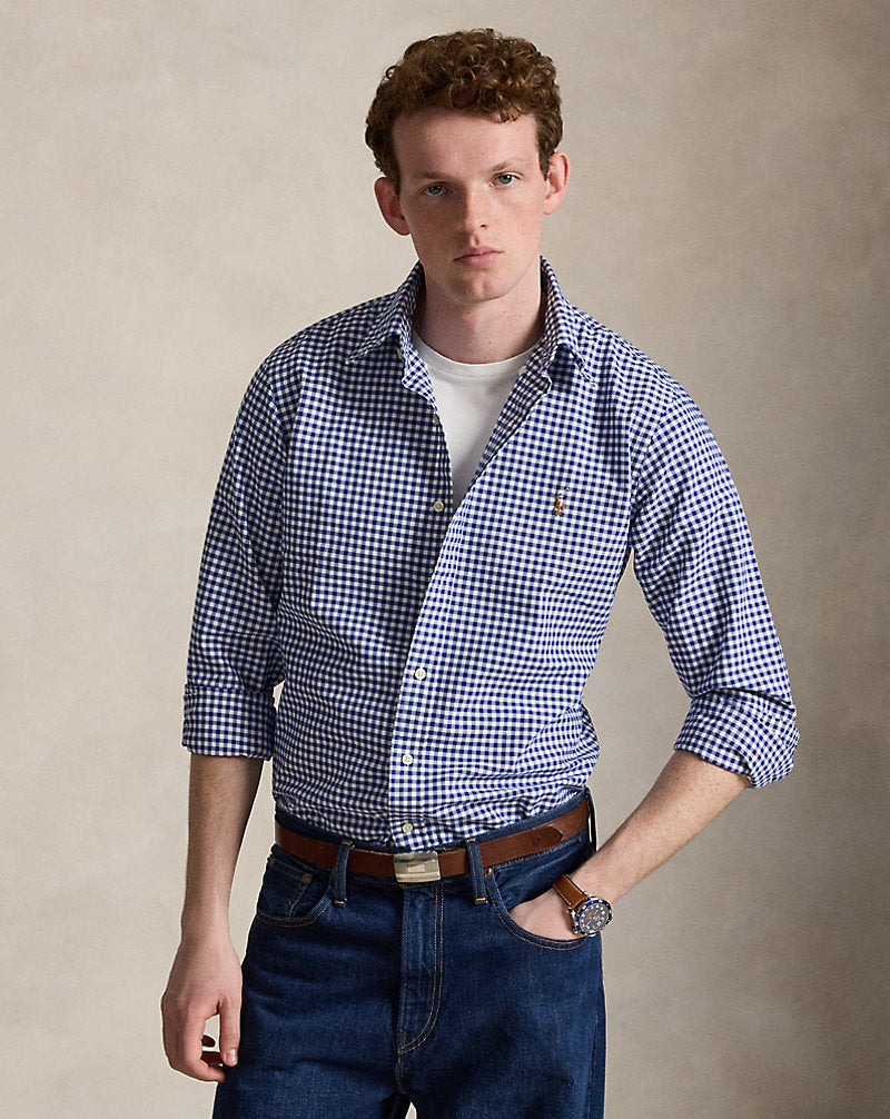 Custom Fit Oxford Shirt Blue/White Gingham