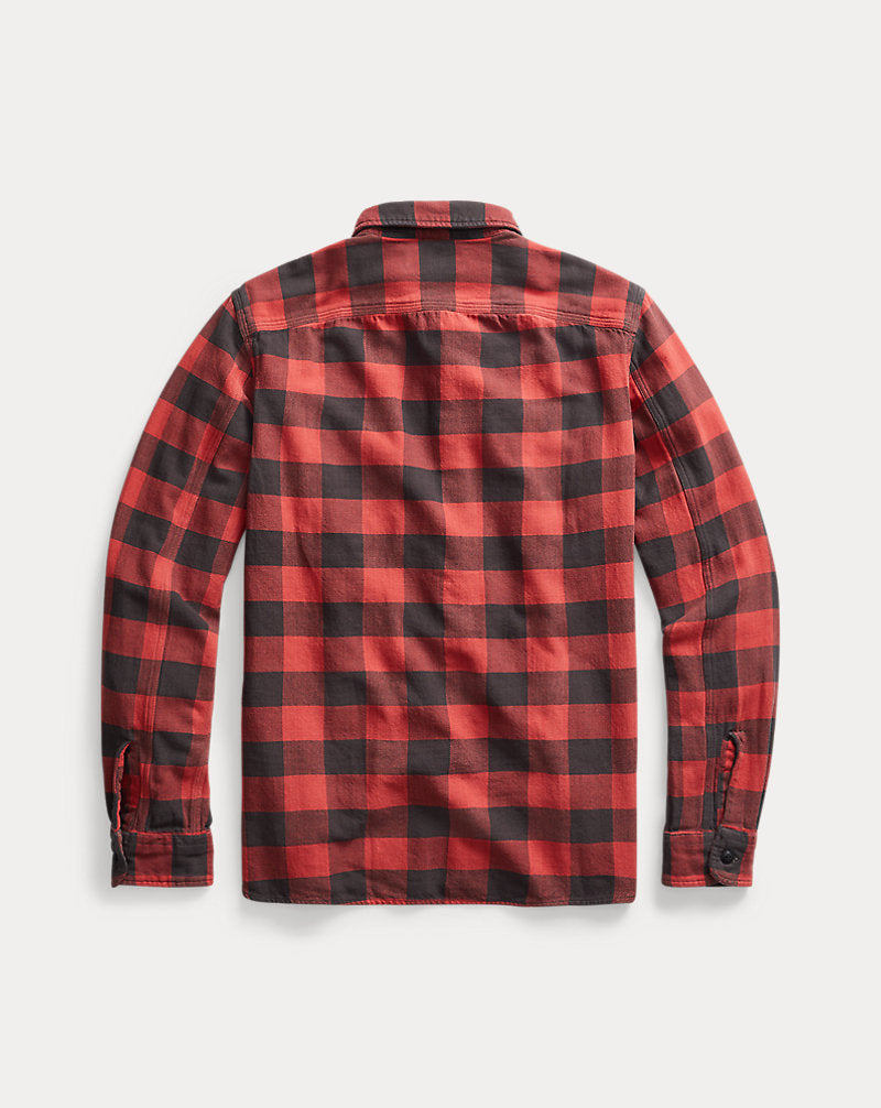 Plaid Twill Workshirt Red Black