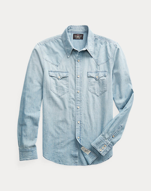 Slim Fit Chambray Western Shirt Davey Wash