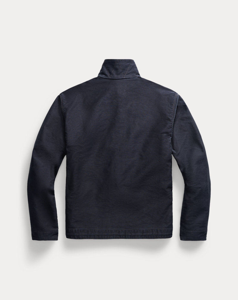 Corduroy-Collar Cotton Deck Jacket Dark Navy