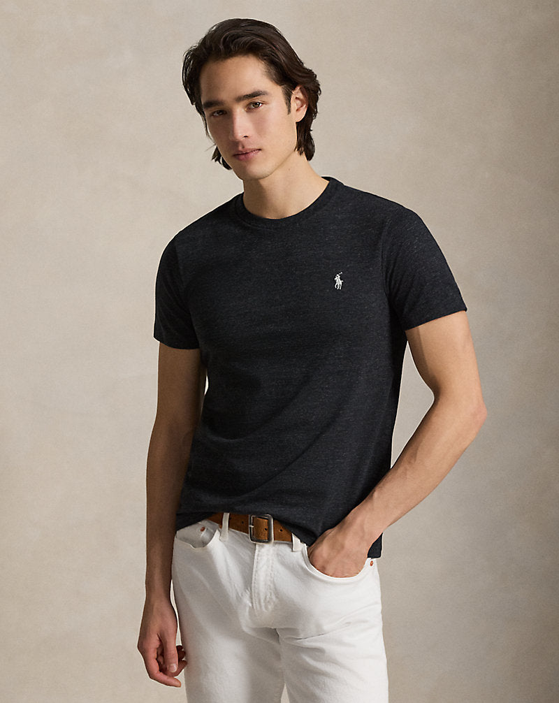 Custom Slim Fit Jersey Crewneck T-Shirt Black Marl Heather