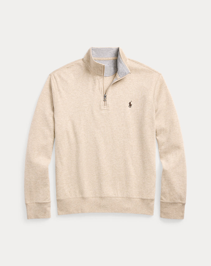 Luxury Jersey Quarter-Zip Pullover Expedition Dune Heather/c