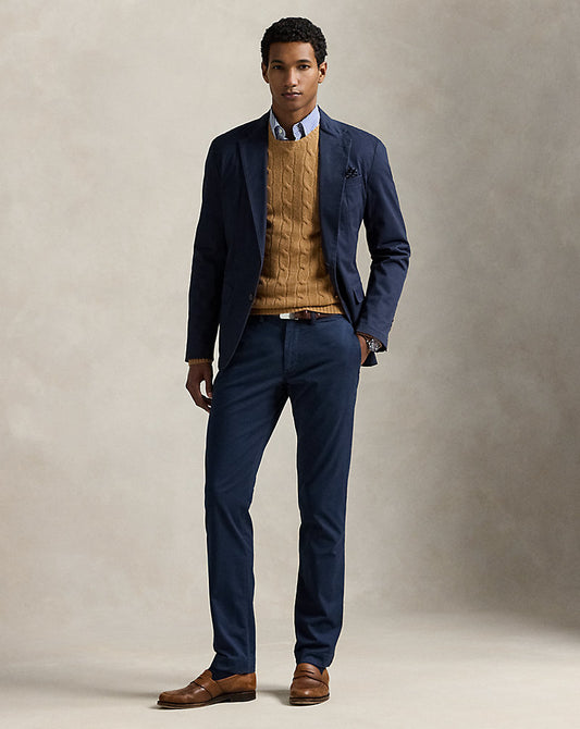 Washed Stretch Slim Fit Chino Trouser Nautical Ink