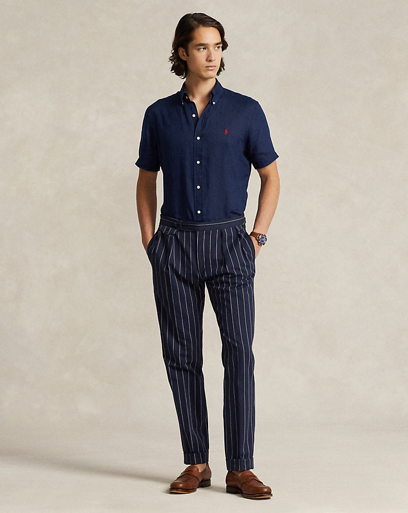 Custom Fit Linen Shirt Newport Navy