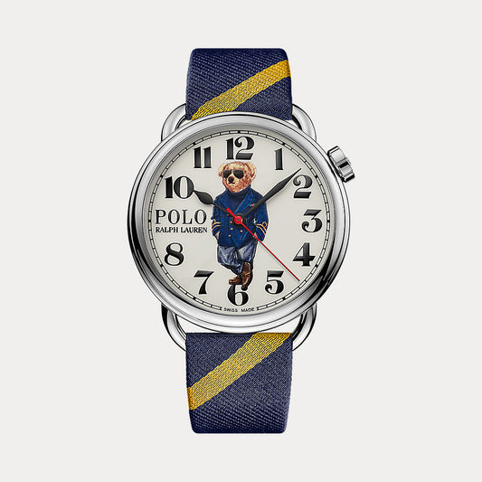 42MM Nautical Polo Bear Steel White Dial White Dial