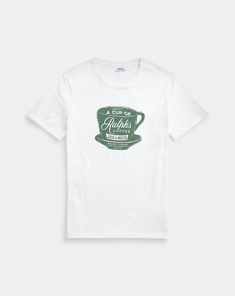 Custom Slim Fit 's Coffee T-Shirt White