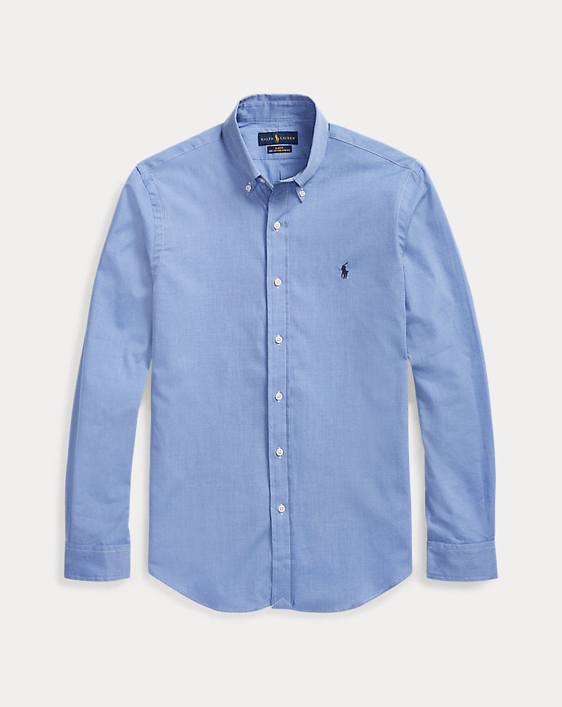 Slim Fit Stretch Poplin Shirt Blue
