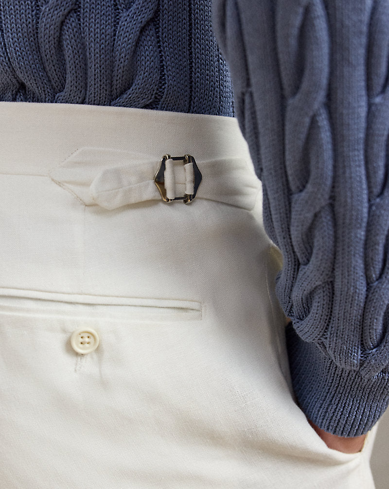 Gregory Hand-Tailored Linen Trouser Optic White
