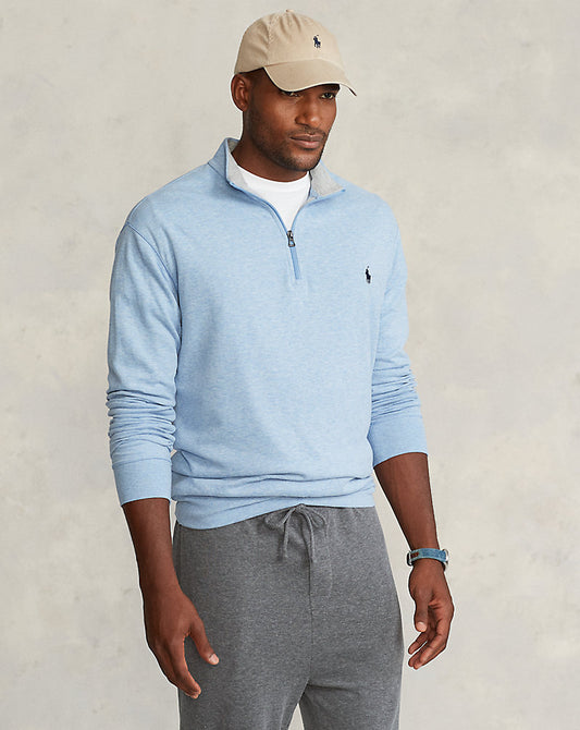 Luxury Jersey Quarter-Zip Pullover Isle Heather