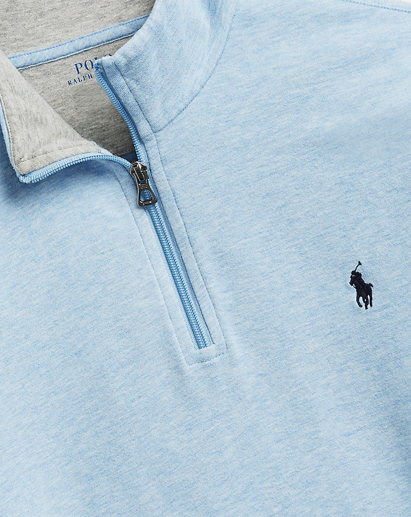 Luxury Jersey Quarter-Zip Pullover Isle Heather