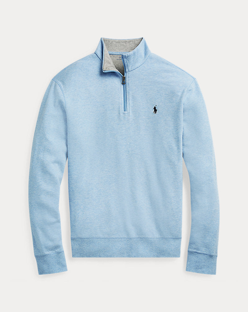 Luxury Jersey Quarter-Zip Pullover Isle Heather
