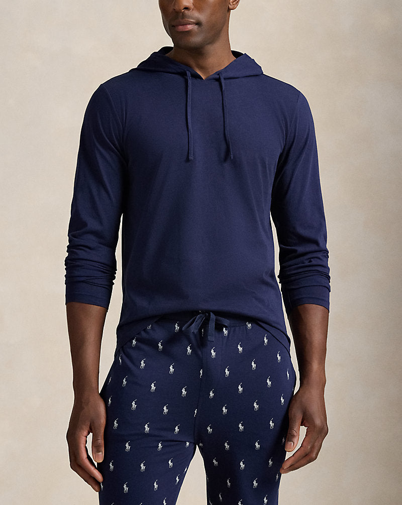Cotton Jersey Sleep Hoodie Cruise Navy