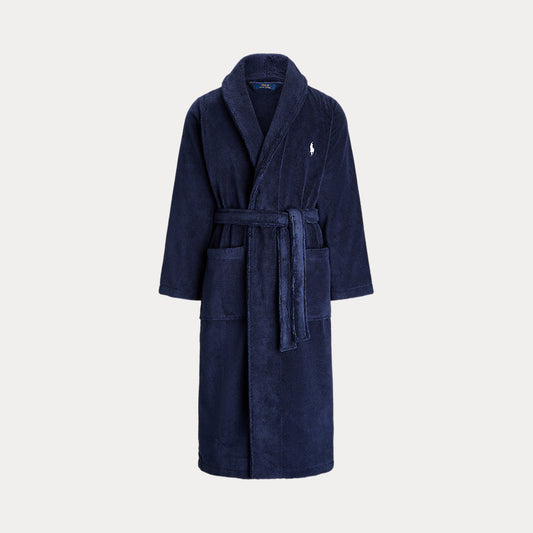 Cotton Terry Robe Cruise Navy