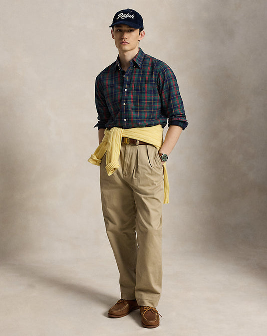 Whitman Relaxed Fit Pleated Trouser Khaki
