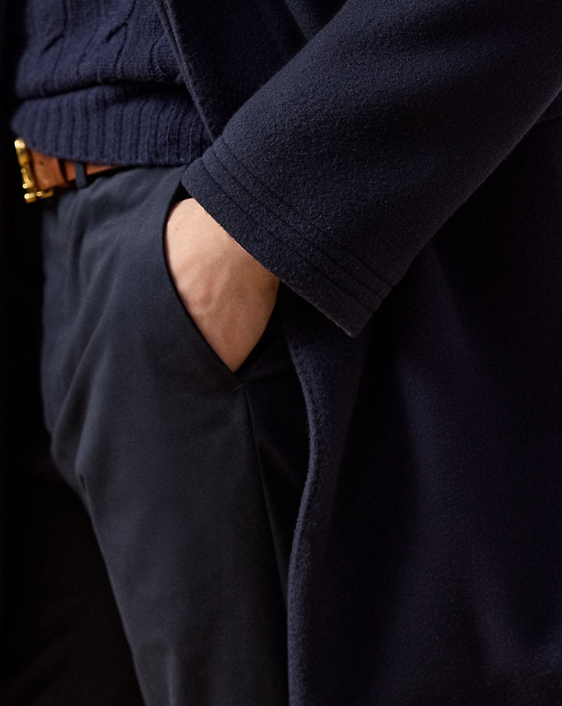 Kent Hand-Tailored Wool-Blend Topcoat Navy