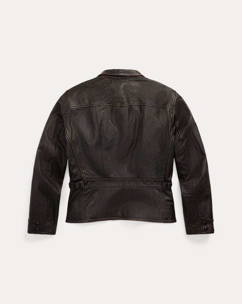 Leather Jacket Black Over Brown