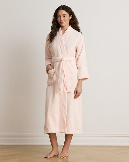 Custom Cotton Terry Cloth Robe Pink