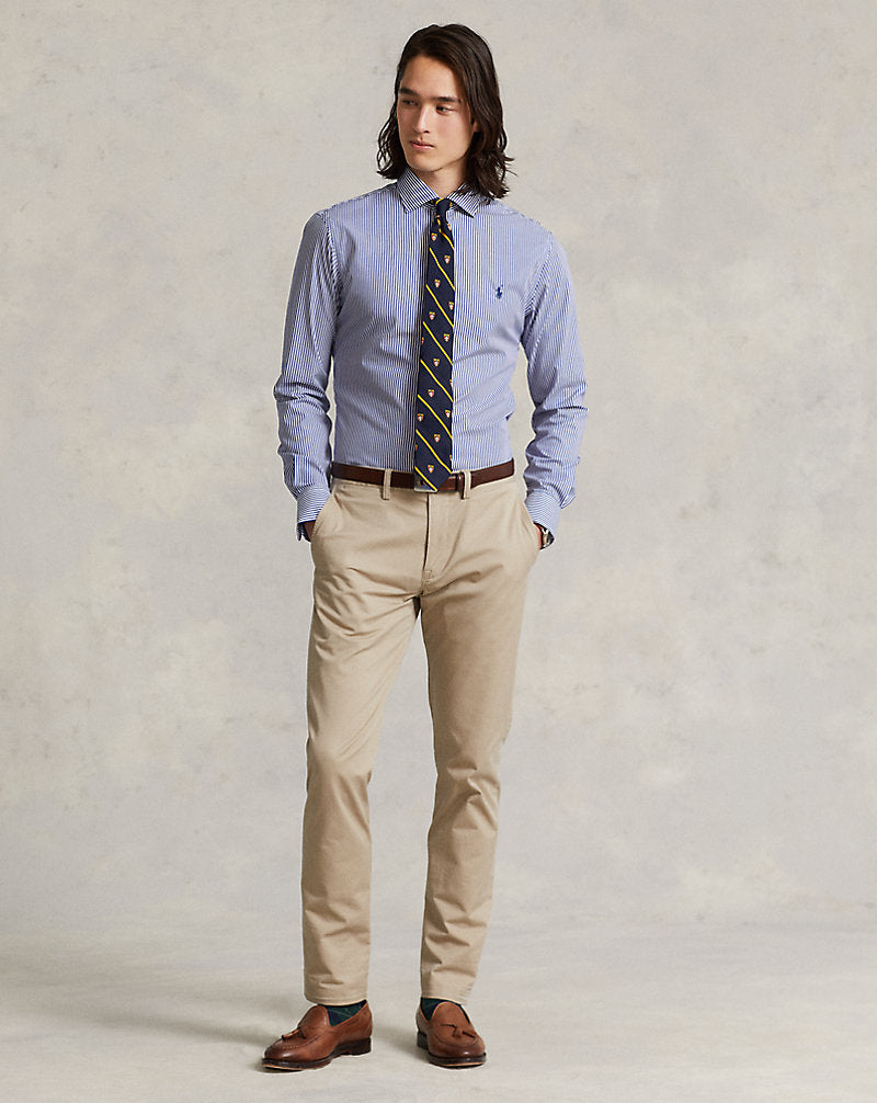 Slim Fit Poplin Shirt Royal/White