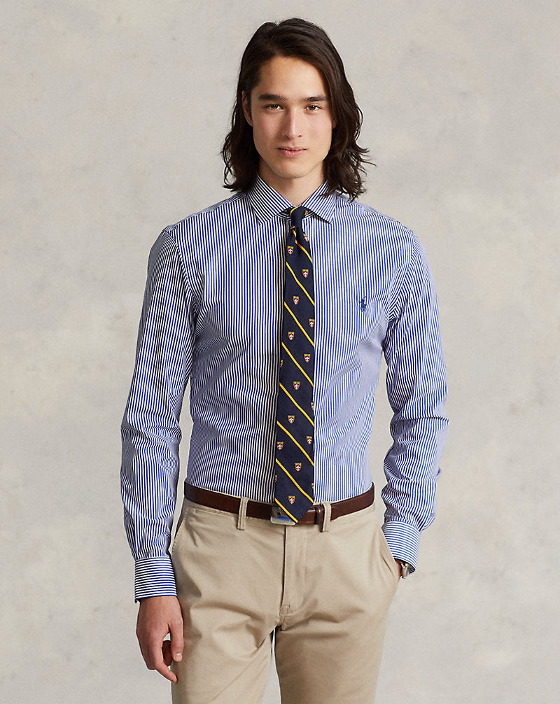 Slim Fit Poplin Shirt Royal/White