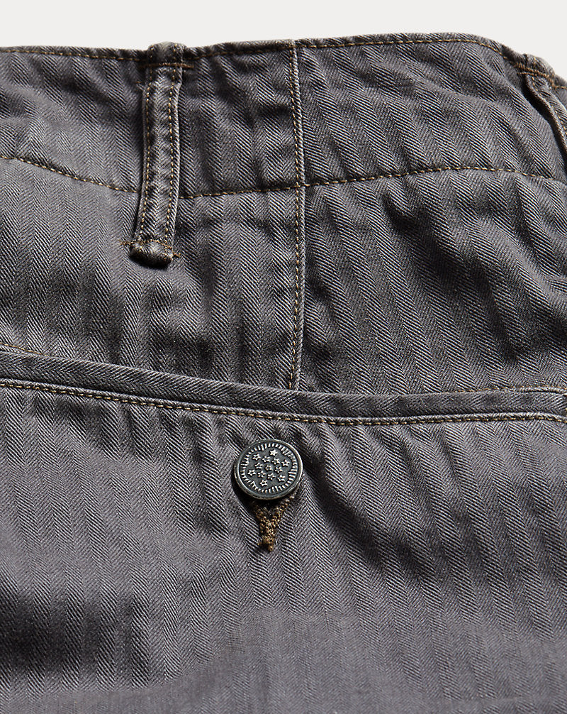 Herringbone Twill Field Trouser Washed Black