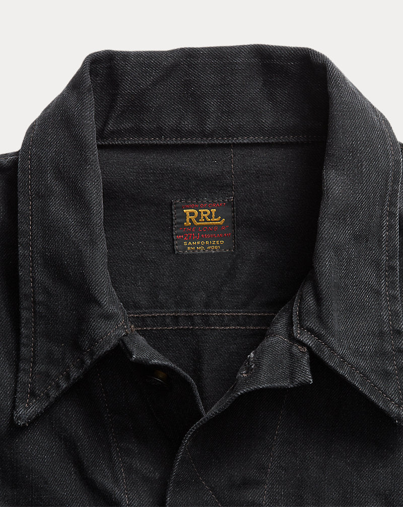Worn-In Black Denim Trucker Jacket Worn In Black Wash