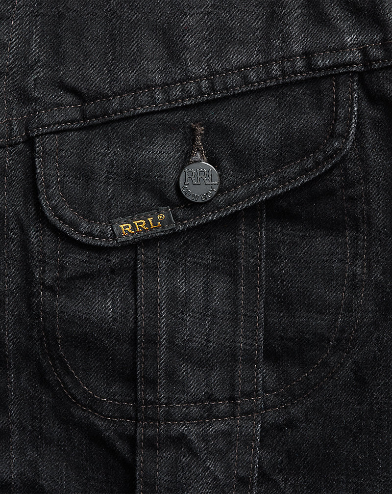 Worn-In Black Denim Trucker Jacket Worn In Black Wash