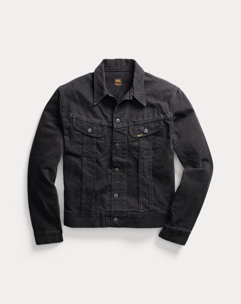 Worn-In Black Denim Trucker Jacket Worn In Black Wash