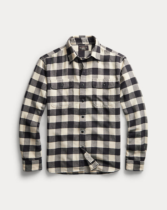 Buffalo Check Twill Workshirt 413 Black/Cream