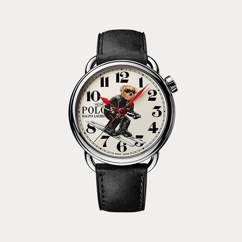 42 MM Ski Polo Bear Steel White Dial White Dial