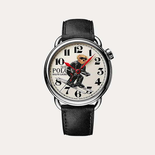 42 MM Ski Polo Bear Steel White Dial White Dial