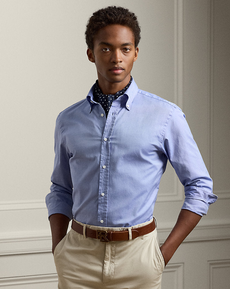 Washed Pinpoint Oxford Shirt Blue