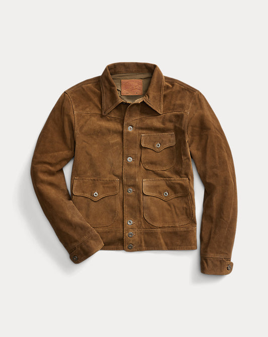 Roughout Suede Jacket Brown
