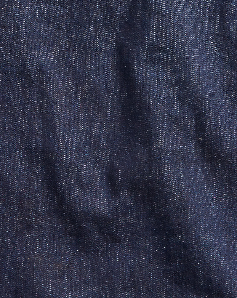 Indigo Cotton-Linen Denim Workshirt Rinse Wash