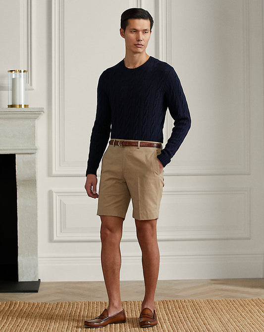 Straight Fit Stretch Chino Short Khaki