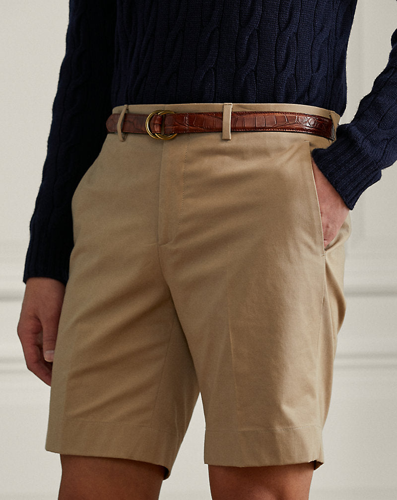 Straight Fit Stretch Chino Short Khaki