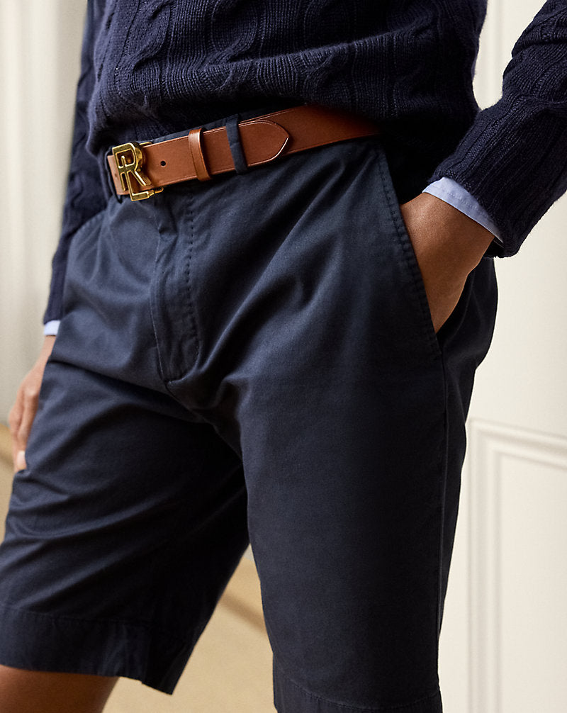Hand-Tailored Slim Stretch Chino Short Classic Chairman Navy