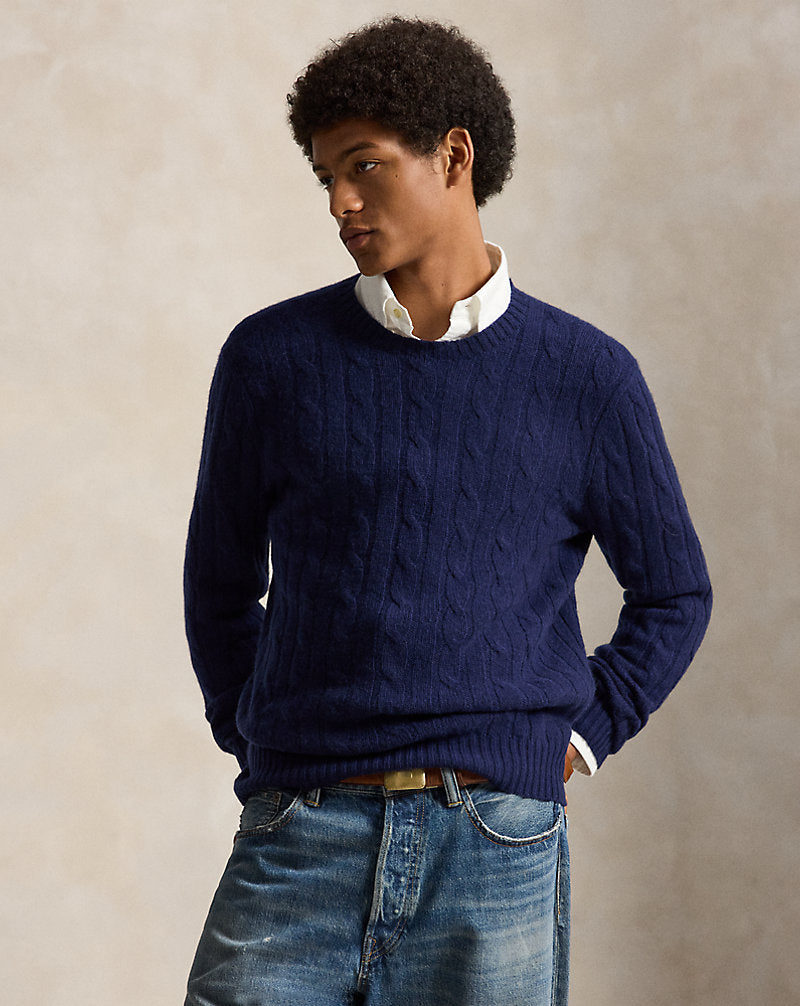 The Iconic Cable-Knit Cashmere Jumper Bright Navy