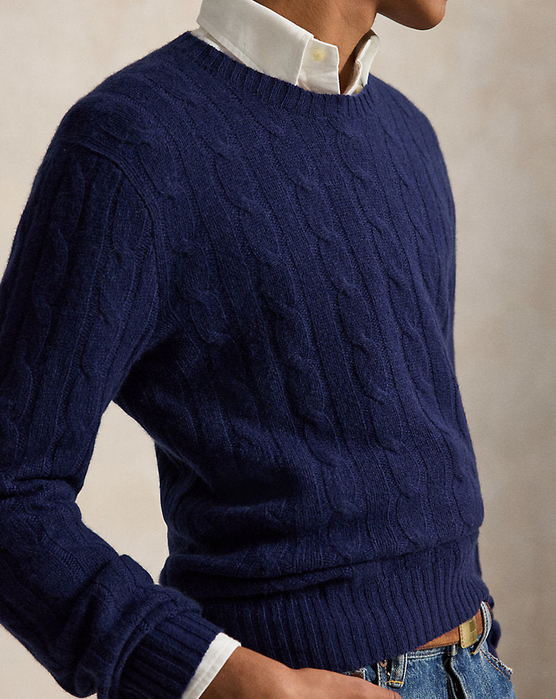 The Iconic Cable-Knit Cashmere Jumper Bright Navy