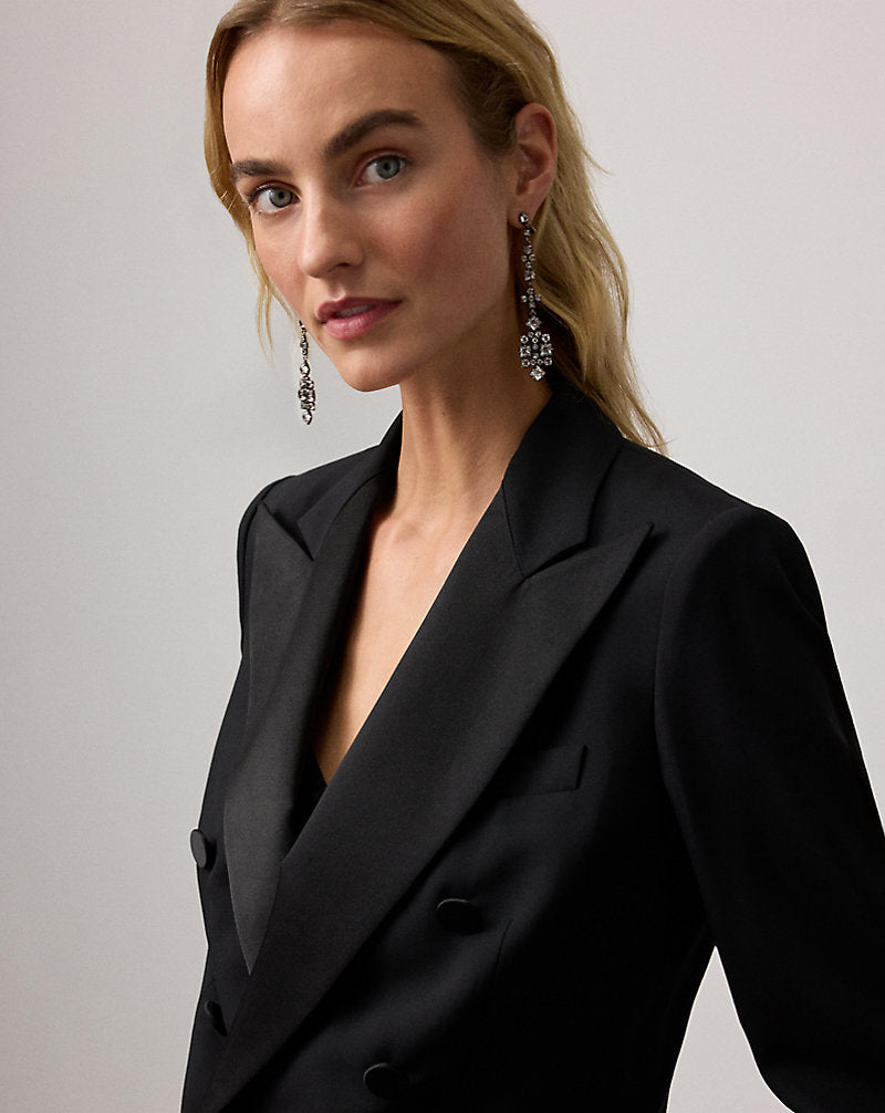 Callahan Wool Barathea Tuxedo Jacket Black