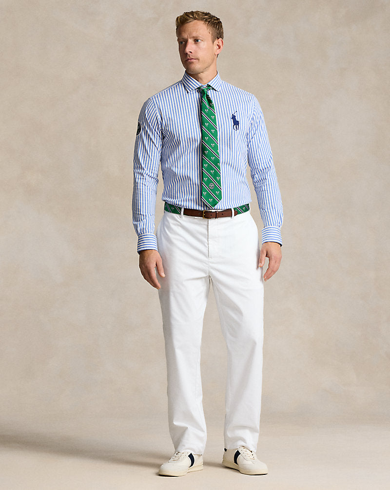 Wimbledon Striped Stretch Twill Shirt Blue/White