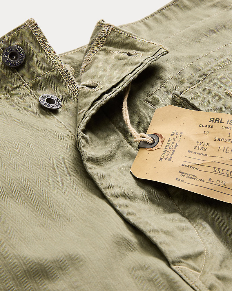 Herringbone Field Cargo Trouser Olive