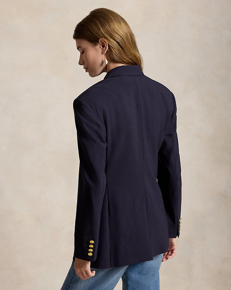 Double-Breasted Wool-Blend Blazer Navy