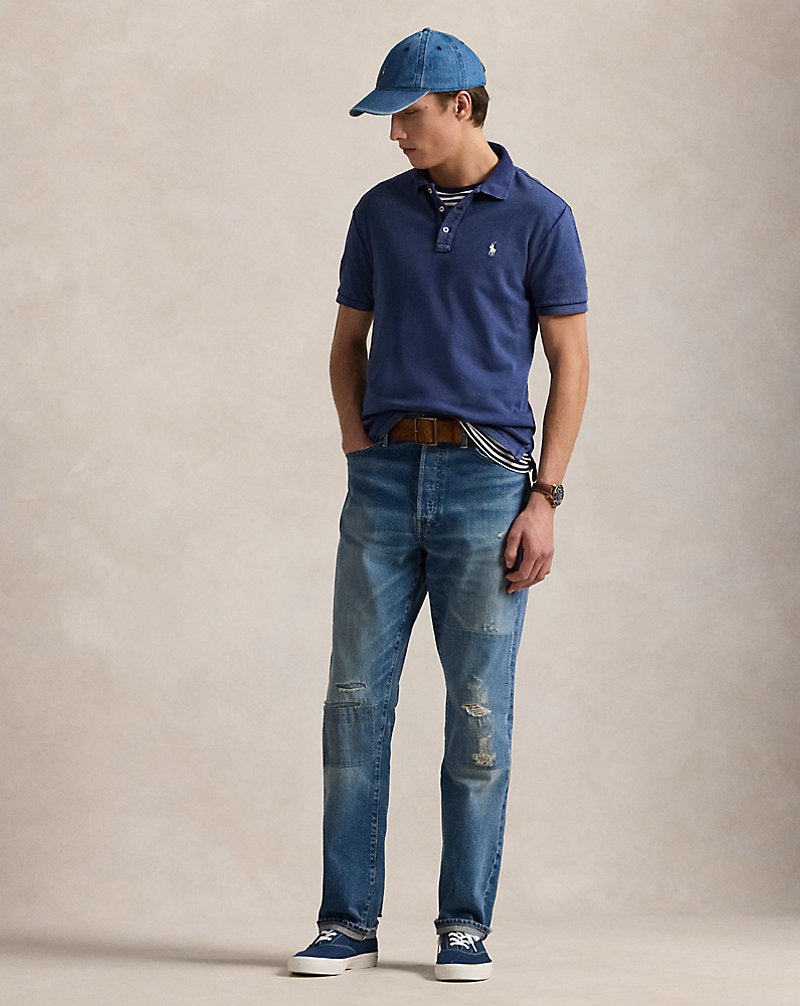Custom Slim Fit Spa Terry Polo Shirt Newport Navy